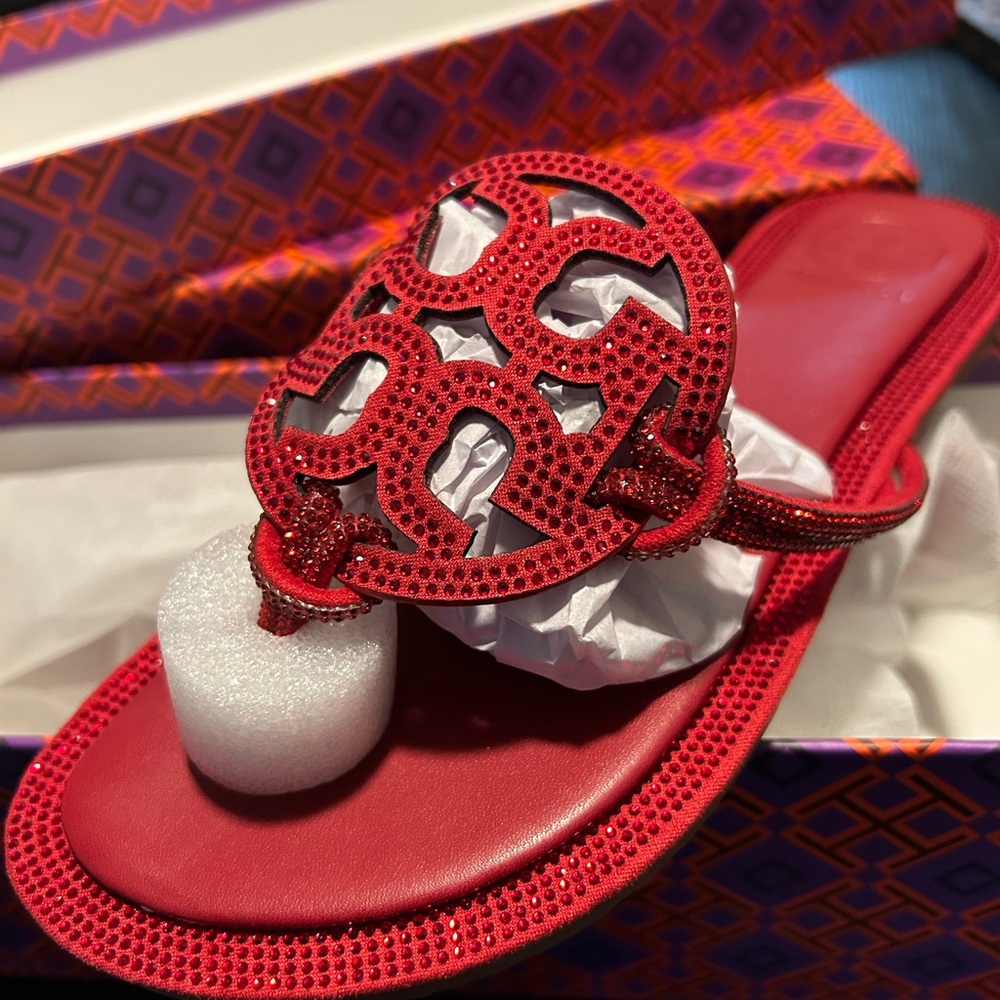 Tory Burch Red miller Sandals NWT size 8 - Picture 2 of 5